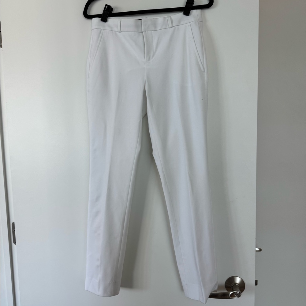 Banana Republic White Tailored Ankle Pant|0